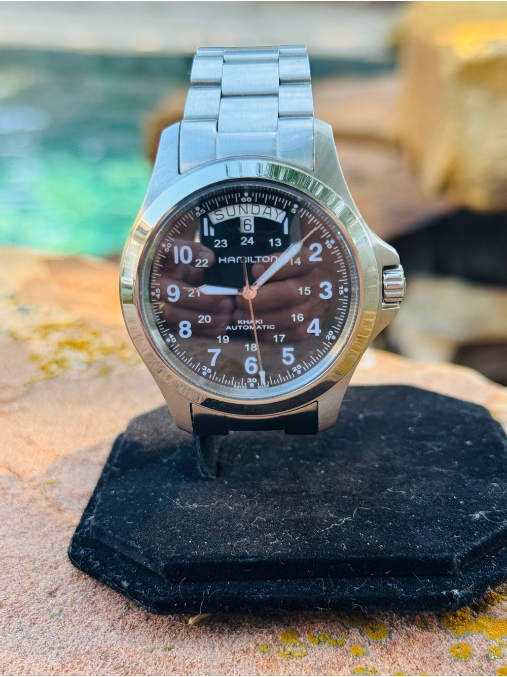 Hamilton Khaki King II H644550 Day/Date 40mm SS Bracelet+Strap Exhibition Back